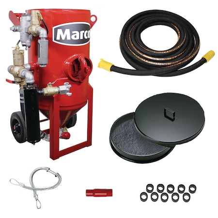 Marco 3.5 Cu. Ft Sandblasting Pot, Hose & Nozzle (10POTPACKAGES35Z) 10POTPACKAGES35Z